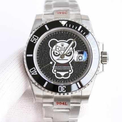 SUBMARINER DATE 40MM CUSTOM BLACK BEZEL BLACK BEAR DIAL