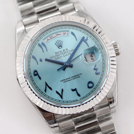 DAY-DATE 41MM STAINLESS STEEL TIFFANY DIAL ARABIC