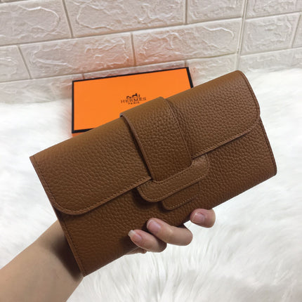 HM SNAP LOCK WALLET 19.5 SEPIA GRAINED CALFSKIN