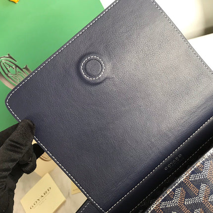GOYA 26S ROUETTE PM TOTE BAG 30CM IN NAVY BLUE CANVAS AND CALFSKIN