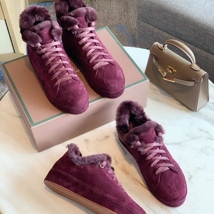 LP WINTER NUAGES HIGH SNEAKERS MULBERRY LAMBSKIN