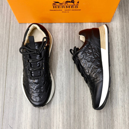 HM EMBOSSED ICON SNEAKER BLACK CALFSKIN