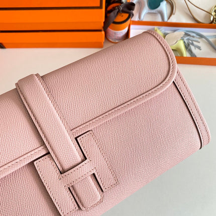 JIGE ELAN 29 CLUTCH IN CREPE PINK CALFSKIN