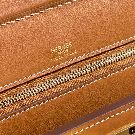 MINI 24/24 21CM IN ORANGE MINIMUM EVERCOLOR CALFSKIN GOLD KELLY BUCKLE