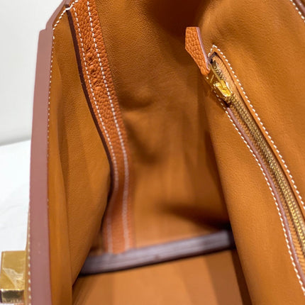 MINI 24/24 29CM IN ORANGE MINIMUM EVERCOLOR CALFSKIN GOLD KELLY BUCKLE