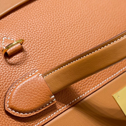 MINI 24/24 29CM IN ORANGE MINIMUM EVERCOLOR CALFSKIN GOLD KELLY BUCKLE