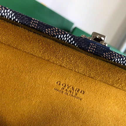 GRAND HÔTEL TRUNK BAG 24 IN NAVY BLUE GOYARDINE CANVAS AND CALFSKIN