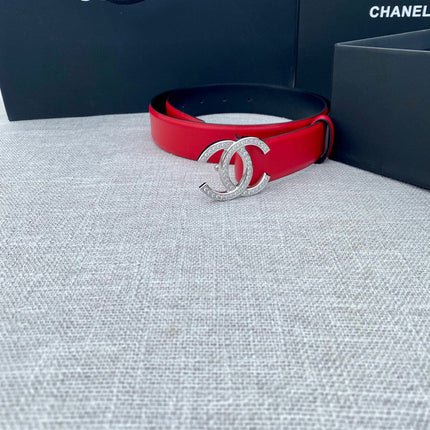 CHANEL 26S BELT 30 MM IN RED CALFSKIN 661517