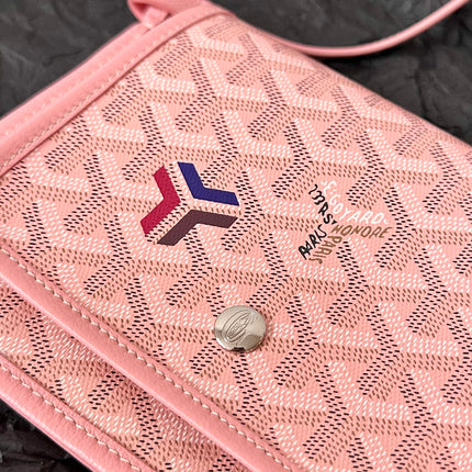 PLUMET POCKET WALLET 20 IN PINK GOYARDINE CANVAS AND LAMBSKIN TRIM