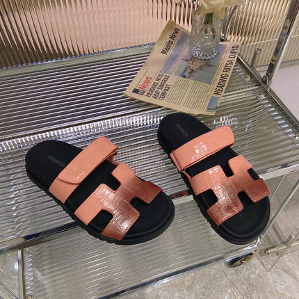 CHYPRE SANDAL OMBRE LIGHT PINK BROWN CALFSKIN