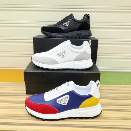 PRA SNEAKER IN BLACK CALFSKIN AND GREY SUEDE