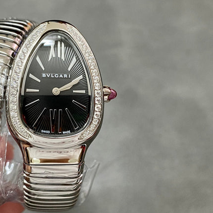 SERPENTI TUBOGAS QUARTZ STEEL BLACK DIAL