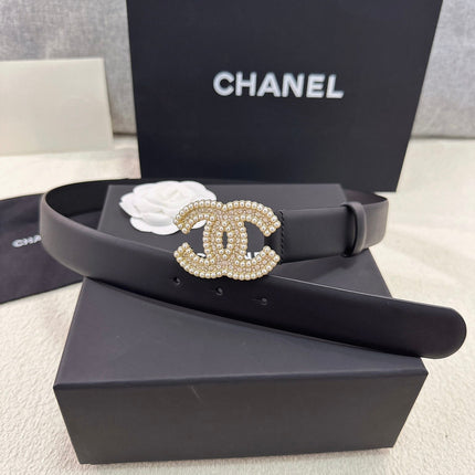 CHANEL 26S BELT 30 MM IN BLACK CALFSKIN 669345