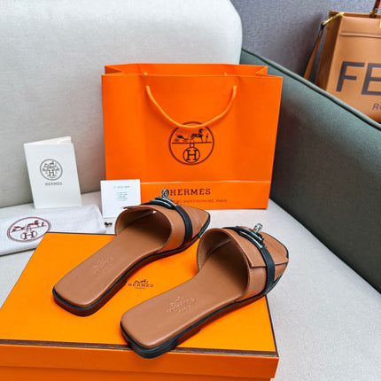 Giulia Sandal Brown Black Calfskin