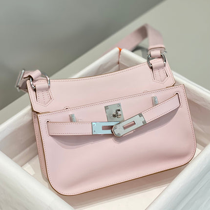 HM JYPSIERE SHOULDER BAG 23 IN BABY PINK CALFSKIN