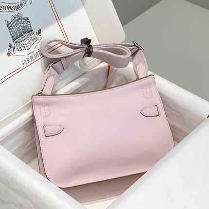 HM JYPSIERE SHOULDER BAG 23 IN BABY PINK CALFSKIN