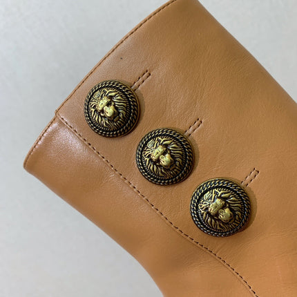 BALMAIN 26S ANKLE BOOTS 100 MM IN BROWN CALFSKIN