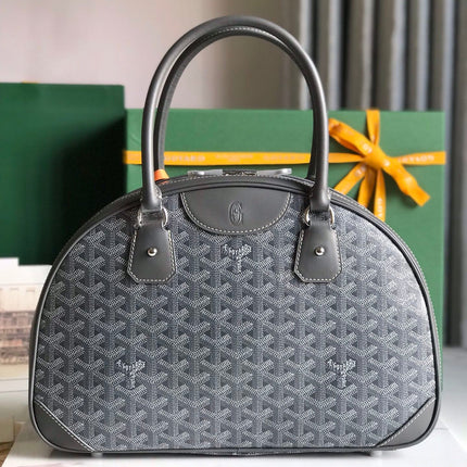 SAINT JEANNE BAG 35 IN GREY GOYARDINE CANVAS AND CALFSKIN