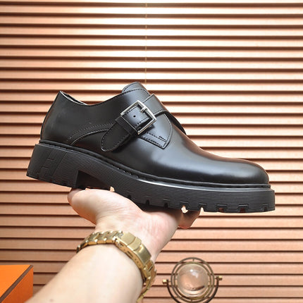 HM MONK STRAP GLOSSY BLACK CALFSKIN