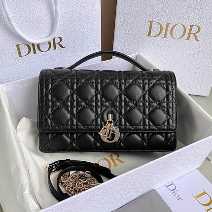 MISS LADY 24 LARGE BAG IN BLACK LAMBSKIN