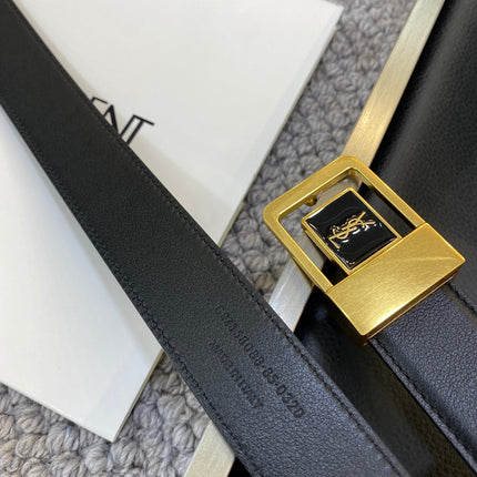 YSL 25S BELT 30 MM IN BLACK CALFSKIN 548093