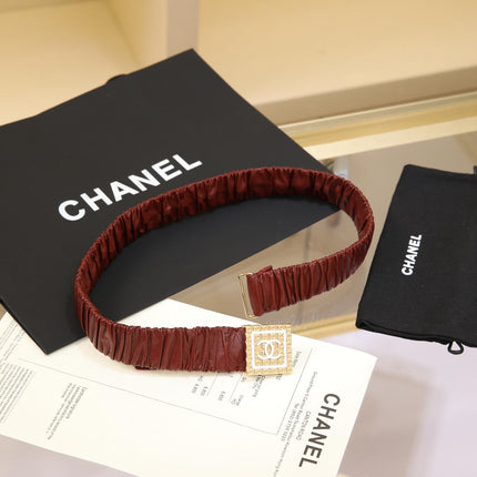CHANEL 26S BELT 30 MM IN BROWN CALFSKIN 658426