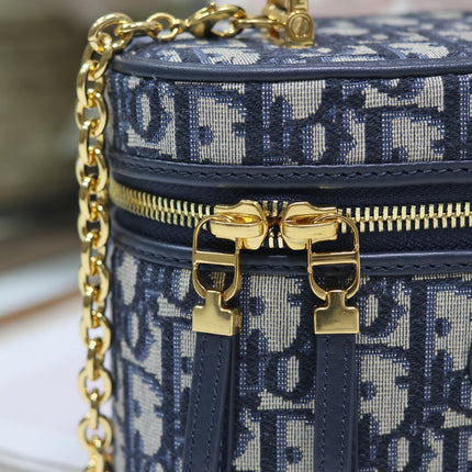 CARO 16 MINI VANITY CASE IN BLUE MONOGRAM OBLIQUE JACQUARD FABRIC