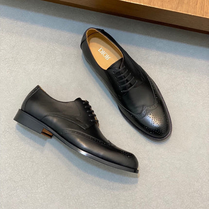 CD POINED TOE LONDON OXFORD BLACK CALFSKIN