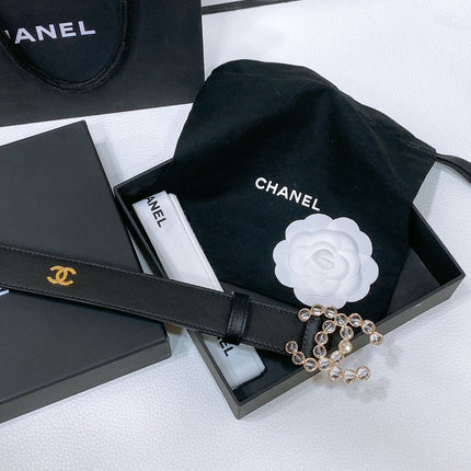 CHANEL 26S BELT 30 MM IN BLACK CALFSKIN 670900