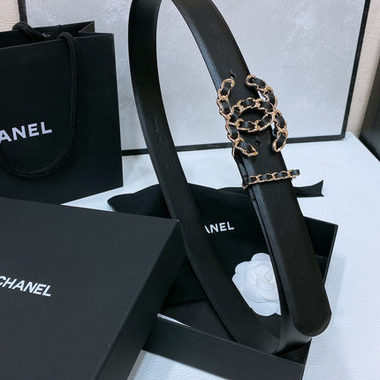 CHANEL 26S BELT 30 MM IN BLACK CALFSKIN 670909
