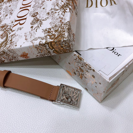 DIOR 26S BELT 25 MM IN BROWN CALFSKIN 655081