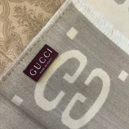 GUCCI 25S SCARF 190 IN WOOL SILK 636368