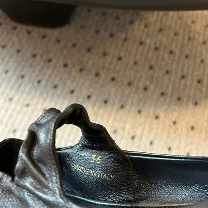 MIUMIU 26S BALLERINAS IN BLACK RUCHES NAPPA CALFSKIN