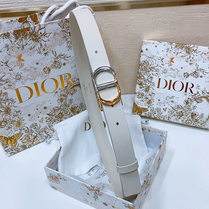 DIOR 26S BELT 25 MM IN CREAM WHITE CALFSKIN 668367
