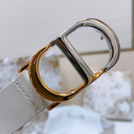 DIOR 26S BELT 25 MM IN CREAM WHITE CALFSKIN 668367