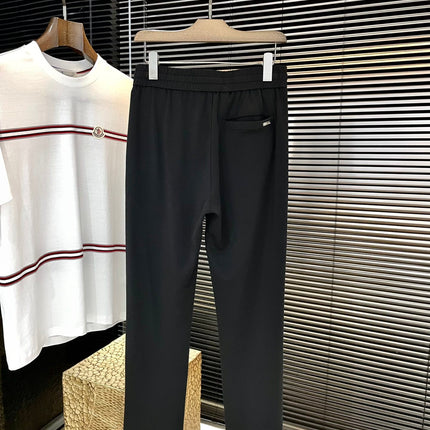 LORO PIANA DRAWSTRING JOGGER PANTS IN BLACK COTTON