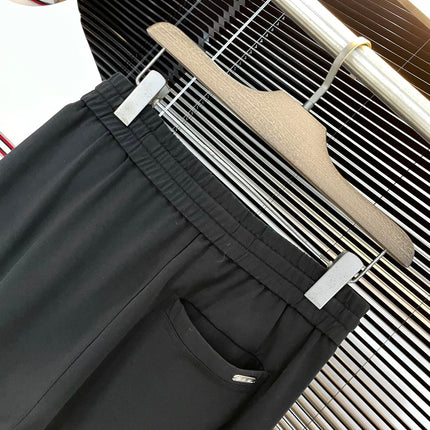 LORO PIANA DRAWSTRING JOGGER PANTS IN BLACK COTTON