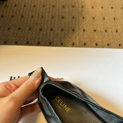 CELINE 26S LOAFERS IN BLACK WOVEN LAMBSKIN