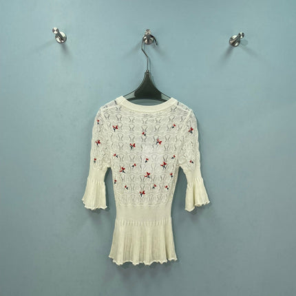CHANEL 26S CHERRY KNIT TOP 1289