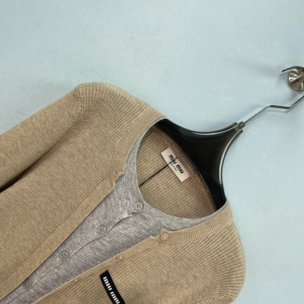 MIUMIU 26S ROUND-NECK KNIT CARDIGAN 1394