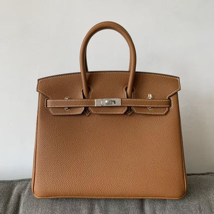 HM BIRKIN 35CM BAG BROWN CALFSKIN SILVER HARDWARE