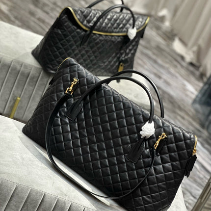 ES GIANT 56 BLACK COWHIDE LEATHER TRAVEL BAG