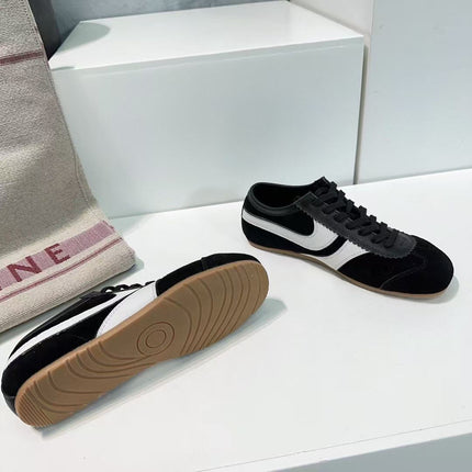 DRIESVAN NOTEN SNEAKER IN BLACK SUEDE AND WHITE CALFSKIN
