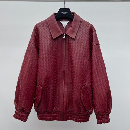 BOTTEGA VENETA JACKET IN BURGUNDY RED LEATHER