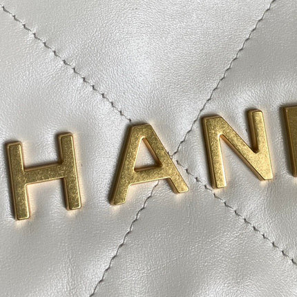 CC MINI 20 HANDBAG IN WHITE CALFSKIN GOLD HARDWARE