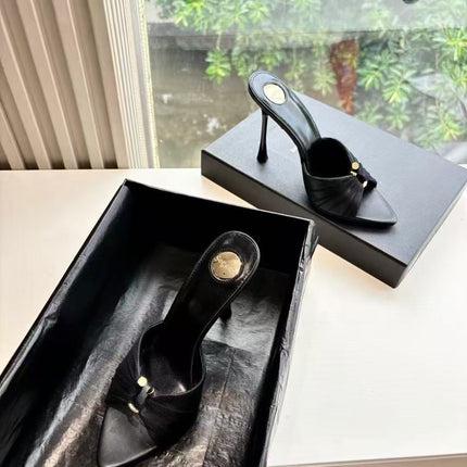 YSL HIGH HEEL 26S 100 MM IN BLACK LAMBSKIN