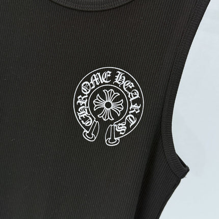 CHROME HEARTS HORSESHOE LOGO TANKTOP IN BLACK
