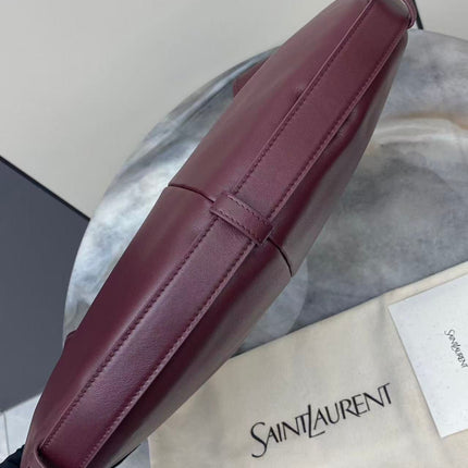 YSL 26S MOMBASA HOBO BAG MEDIUM IN BURGUNDY CALFSKIN