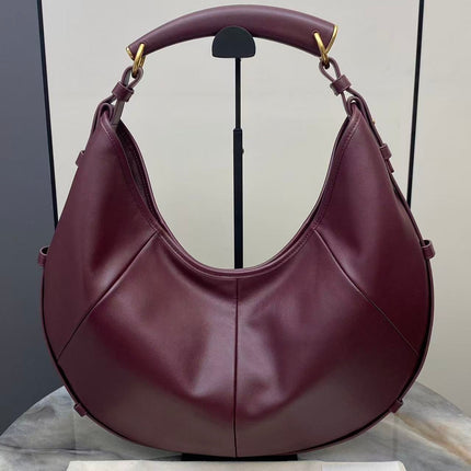 YSL 26S MOMBASA HOBO BAG MEDIUM IN BURGUNDY CALFSKIN