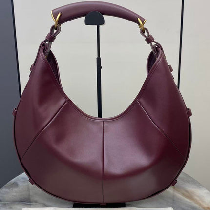 YSL 26S MOMBASA HOBO BAG MEDIUM IN BURGUNDY CALFSKIN